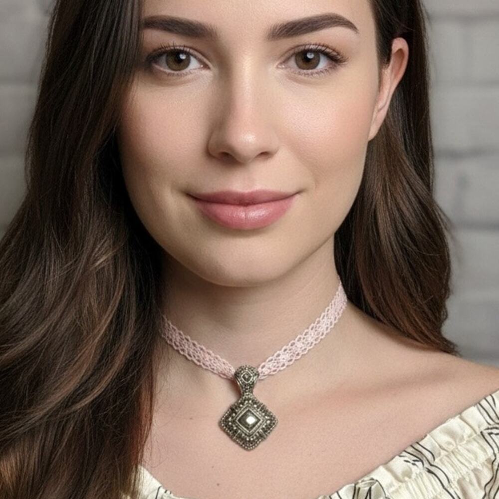 Handmade/upcycled Avant Garde Pendant Choker Necklace